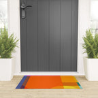 Vibrant Modern Color Block Abstract Rainbow Art Welcome Mat Gallery Image 3