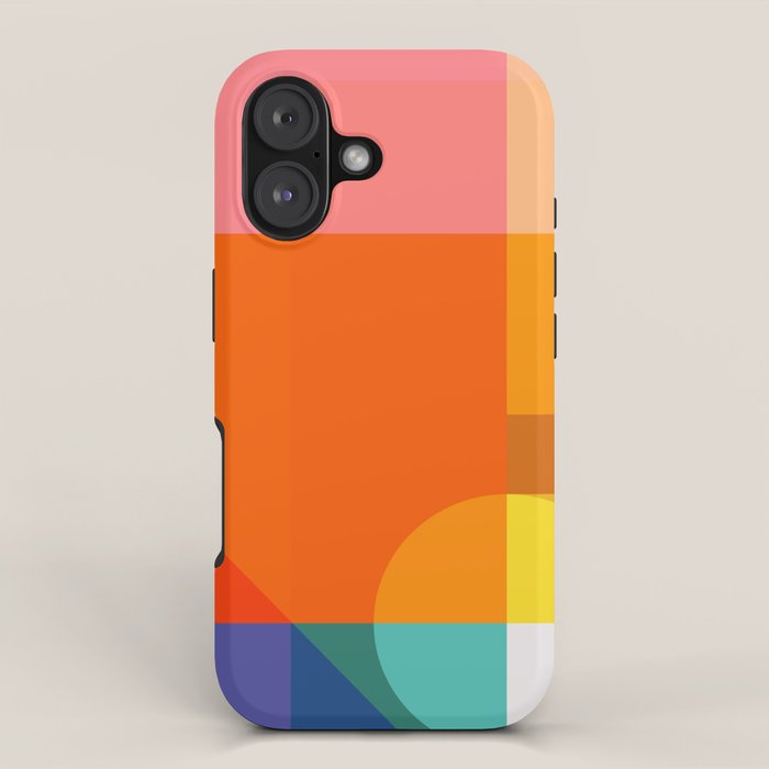 Vibrant Modern Color Block Abstract Rainbow Art iPhone Case Gallery Image 1