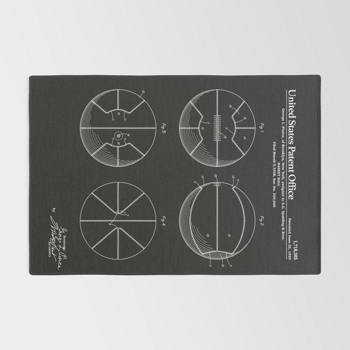 Basketball Patent - Black Rug Gallery Image 2