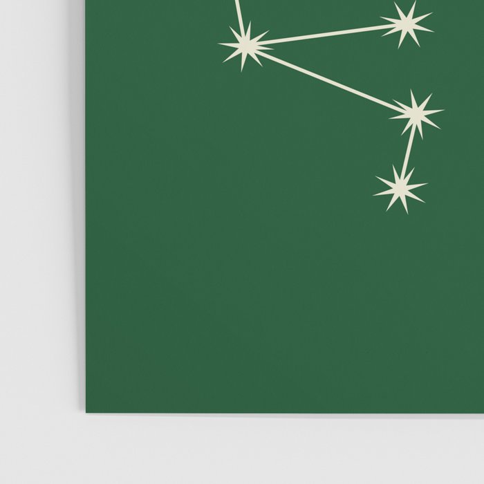 Sagittarius Zodiac Star Constellation Line Art Green Poster Gallery Image 3