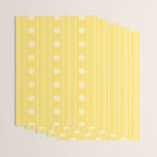 Daisy Stripes Pattern in Butter Yellow and White Wrapping Paper Gallery Image 3