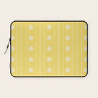 Daisy Stripes Pattern in Butter Yellow and White Laptop Sleeve Gallery Image 1