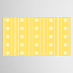 Daisy Stripes Pattern in Butter Yellow and White Tablecloth Gallery Image 2