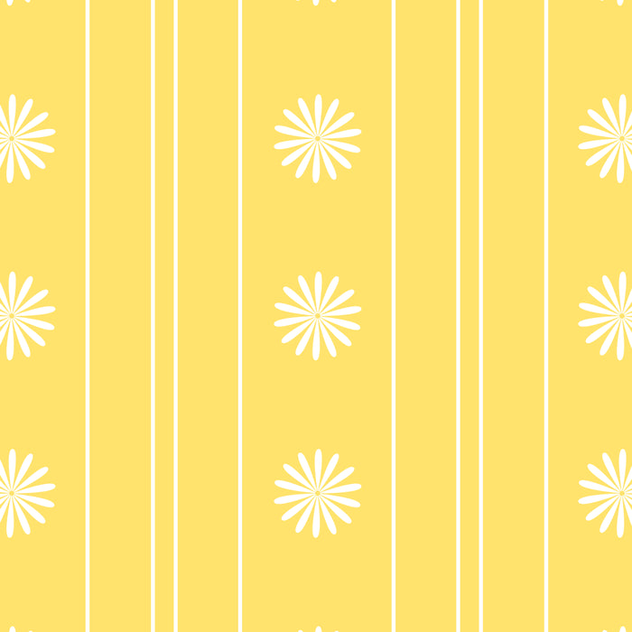 Daisy Stripes Pattern in Butter Yellow and White Coffee Mug Gallery Image 2