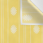 Daisy Stripes Pattern in Butter Yellow and White Wall Tapestry Gallery Image 3