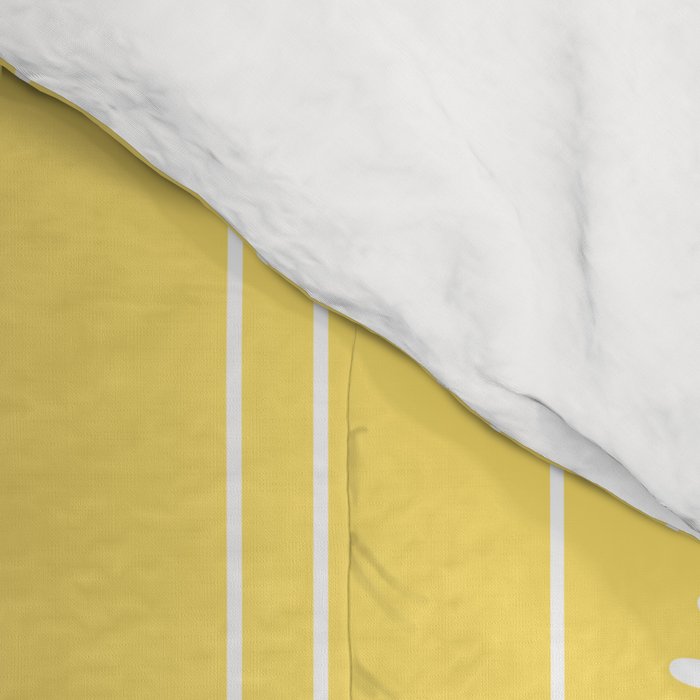 Daisy Stripes Pattern in Butter Yellow and White Comforter Gallery Image 4