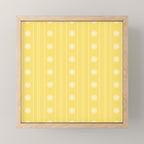 Daisy Stripes Pattern in Butter Yellow and White Mini Art Print Gallery Image 1