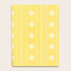 Daisy Stripes Pattern in Butter Yellow and White Notebook Gallery Image 4