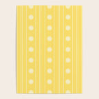 Daisy Stripes Pattern in Butter Yellow and White Poster Gallery Image 4