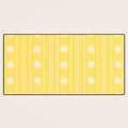 Daisy Stripes Pattern in Butter Yellow and White Desk Mat Gallery Image 3