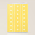 Daisy Stripes Pattern in Butter Yellow and White Stationery Card Gallery Image 2