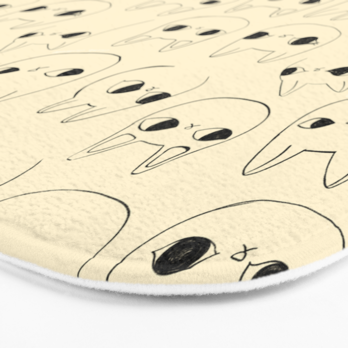 Cute Kawaii Cat Face Doodle Sketch Drawings Bath Mat Gallery Image 3