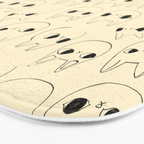 Cute Kawaii Cat Face Doodle Sketch Drawings Bath Mat Gallery Image 3