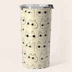 Cute Kawaii Cat Face Doodle Sketch Drawings Travel Mug Gallery Image 2