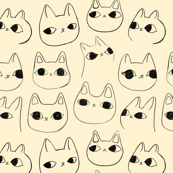 Cute Kawaii Cat Face Doodle Sketch Drawings Coffee Mug Gallery Image 2