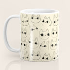 Cute Kawaii Cat Face Doodle Sketch Drawings Coffee Mug Gallery Image 3