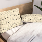 Cute Kawaii Cat Face Doodle Sketch Drawings Pillow Sham Gallery Image 2