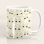 Cute Kawaii Cat Face Doodle Sketch Drawings Coffee Mug Gallery Image 1