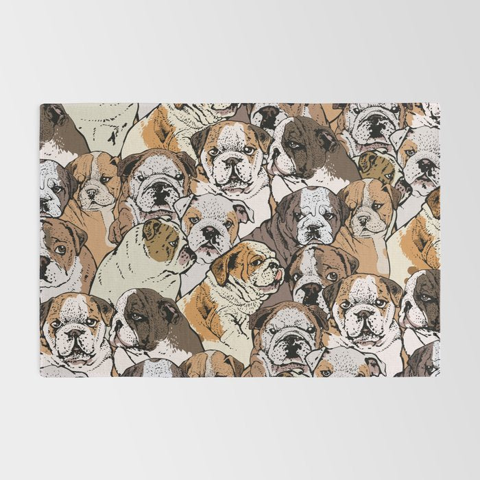 Social English Bulldog Rug Gallery Image 2