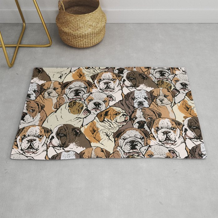 Social English Bulldog Rug Gallery Image 1