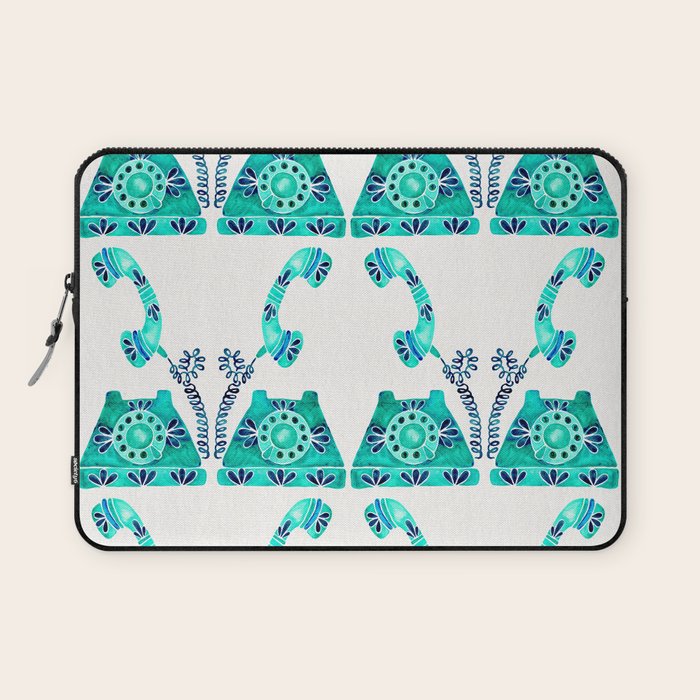 Vintage Rotary Phone - Turquoise Palette Laptop Sleeve Gallery Image 1
