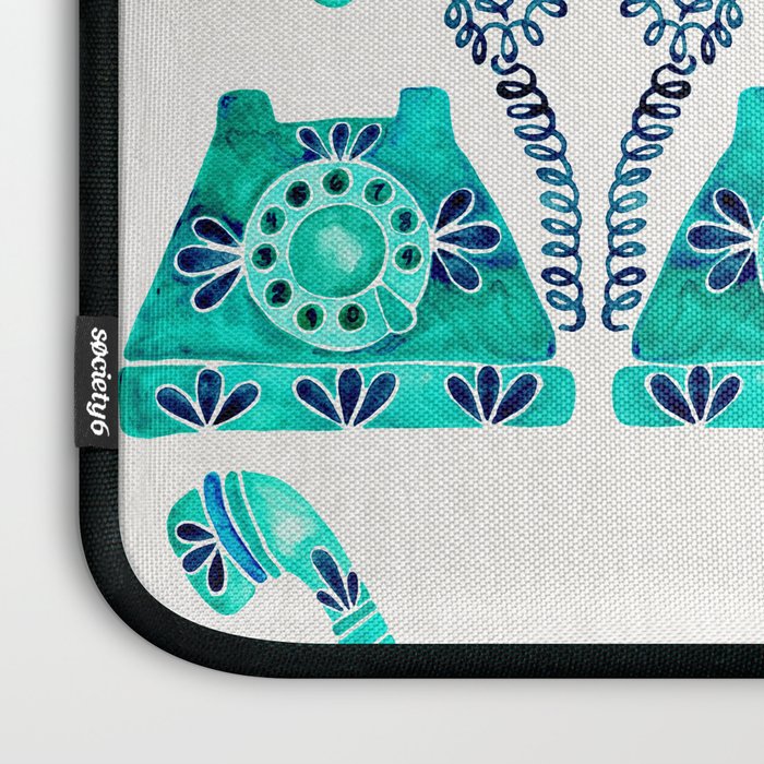 Vintage Rotary Phone - Turquoise Palette Laptop Sleeve Gallery Image 3