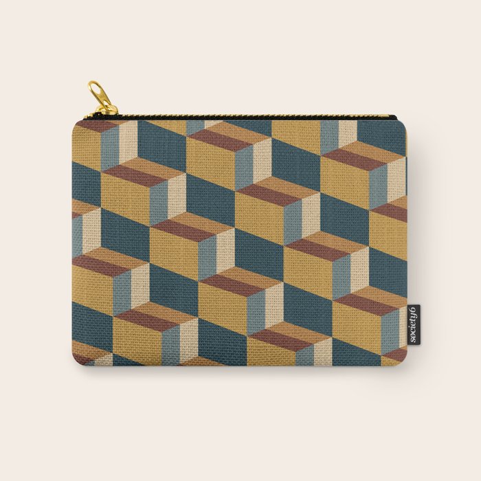 Cuboid Mid Century Abstract Shapes Pattern VI Carry All Pouch Gallery Image 1
