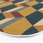 Cuboid Mid Century Abstract Shapes Pattern VI Bath Mat Gallery Image 3