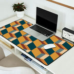 Cuboid Mid Century Abstract Shapes Pattern VI Desk Mat Gallery Image 2