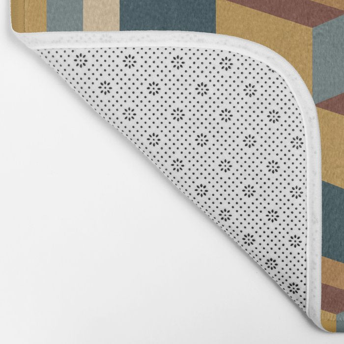 Cuboid Mid Century Abstract Shapes Pattern VI Bath Mat Gallery Image 2