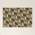 Cuboid Mid Century Abstract Shapes Pattern VI Welcome Mat Gallery Image 1