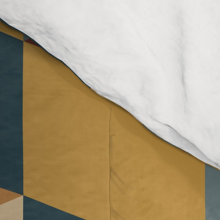 Cuboid Mid Century Abstract Shapes Pattern VI Comforter Gallery Image 4
