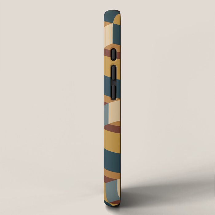 Cuboid Mid Century Abstract Shapes Pattern VI iPhone Case Gallery Image 2