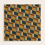 Cuboid Mid Century Abstract Shapes Pattern VI Wood Wall Art Gallery Image 1