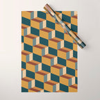 Cuboid Mid Century Abstract Shapes Pattern VI Wrapping Paper Gallery Image 1