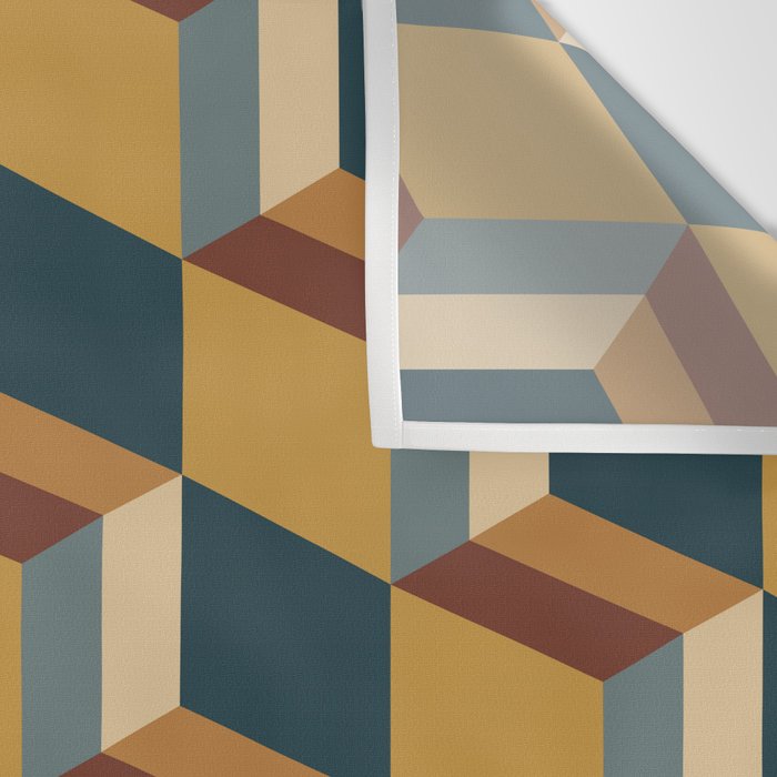 Cuboid Mid Century Abstract Shapes Pattern VI Wall Tapestry Gallery Image 3
