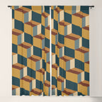 Cuboid Mid Century Abstract Shapes Pattern VI Window Curtain Gallery Image 5
