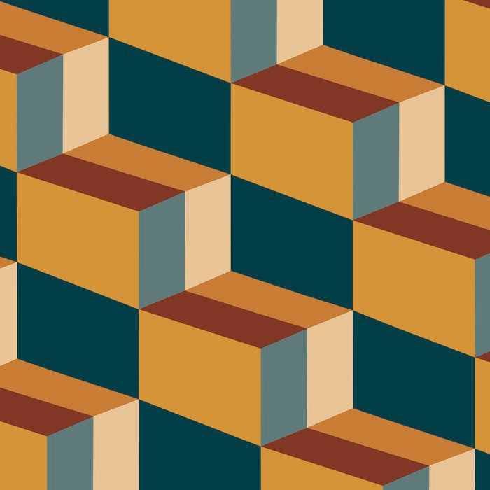 Cuboid Mid Century Abstract Shapes Pattern VI Coffee Mug Gallery Image 2