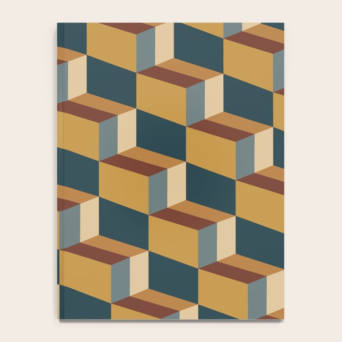 Cuboid Mid Century Abstract Shapes Pattern VI Notebook Gallery Image 4