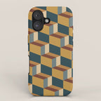 Cuboid Mid Century Abstract Shapes Pattern VI iPhone Case Gallery Image 1