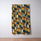 Cuboid Mid Century Abstract Shapes Pattern VI Window Curtain Gallery Image 3