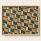 Cuboid Mid Century Abstract Shapes Pattern VI Serving Tray Gallery Image 1