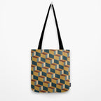 Cuboid Mid Century Abstract Shapes Pattern VI Tote Bag Gallery Image 2