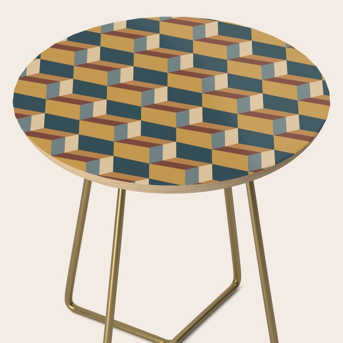 Cuboid Mid Century Abstract Shapes Pattern VI Side Table Gallery Image 2