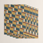 Cuboid Mid Century Abstract Shapes Pattern VI Wrapping Paper Gallery Image 3