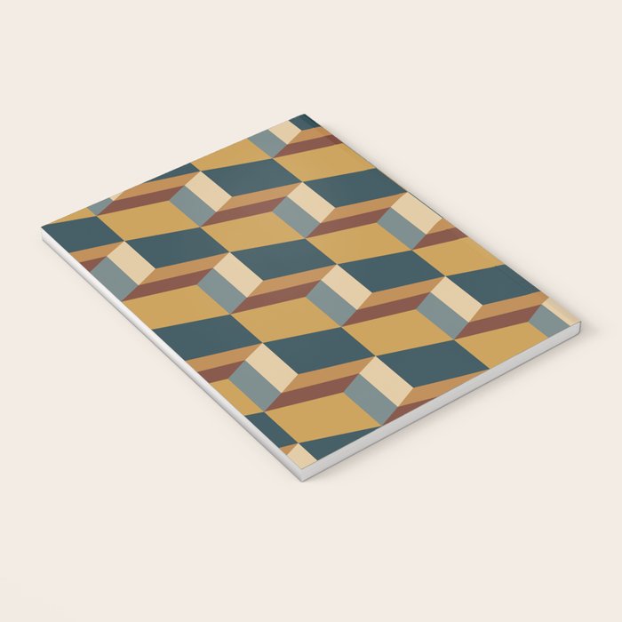 Cuboid Mid Century Abstract Shapes Pattern VI Notebook Gallery Image 3