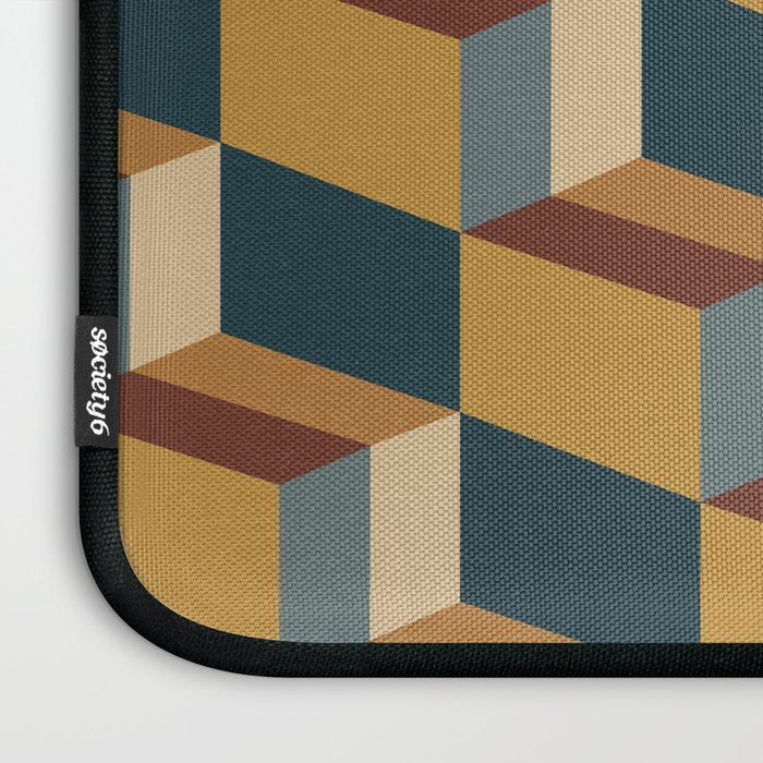 Cuboid Mid Century Abstract Shapes Pattern VI Laptop Sleeve Gallery Image 3