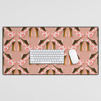 Disco Platforms - Blush & White Desk Mat Gallery Image 1