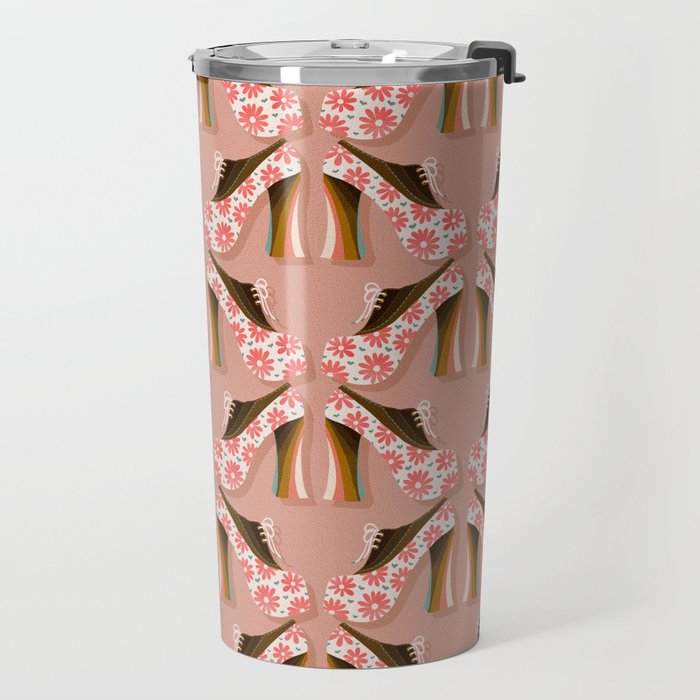 Disco Platforms - Blush & White Travel Mug Gallery Image 2