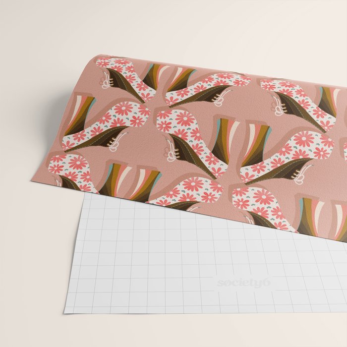 Disco Platforms - Blush & White Wrapping Paper Gallery Image 2